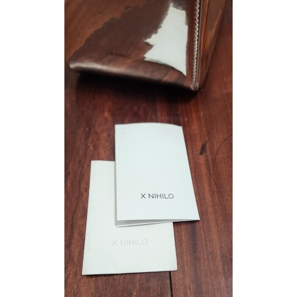 X NIHILO Silver Metallic Tote Bag Crossbody Purse Structured Modern Designer - Picture 13 of 16